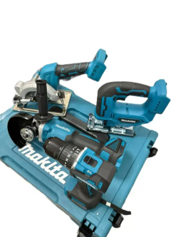 Инструменты аккумуляторные в кейсе 4в1 Лобзик, Болгарка, Шуруповерт , Дисковая пила