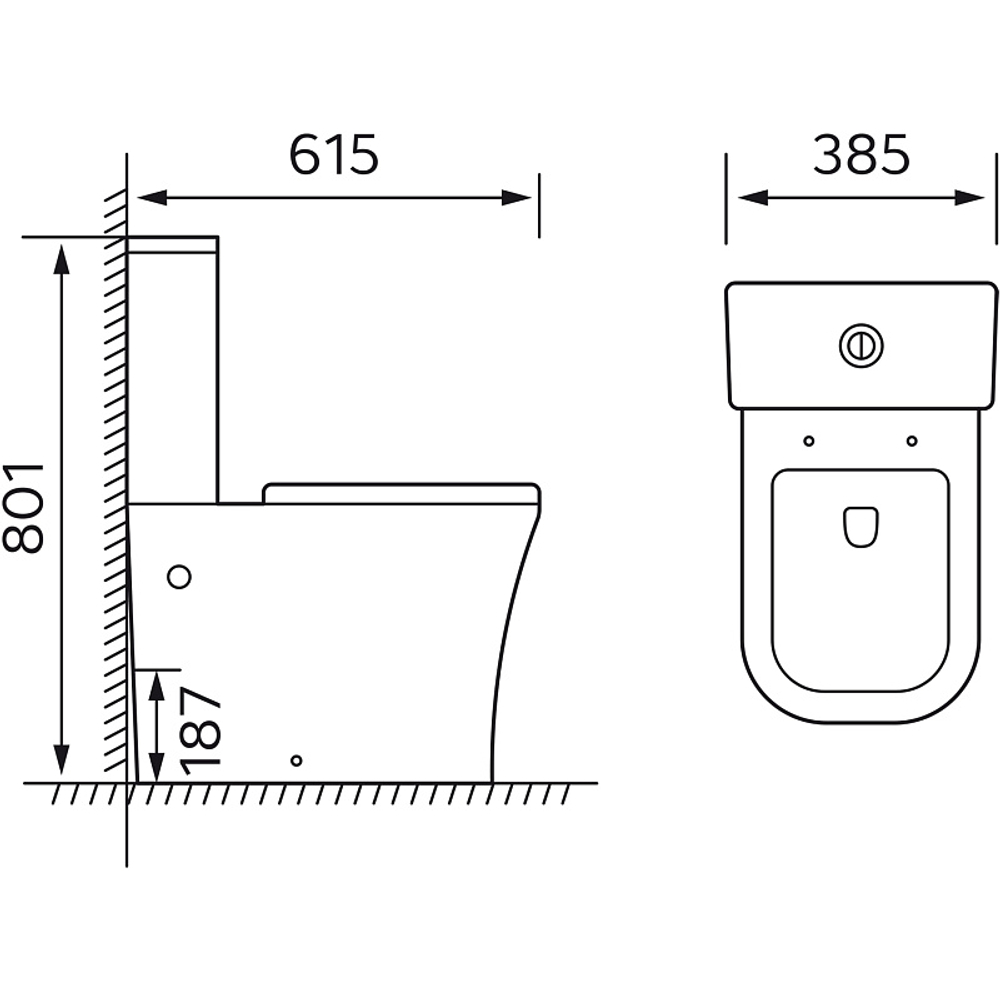 Унитаз-компакт Azario Blaise 385х615х801 напольный, безободковый с быстросъемным сиденьем микролифт (AZ-55-1)