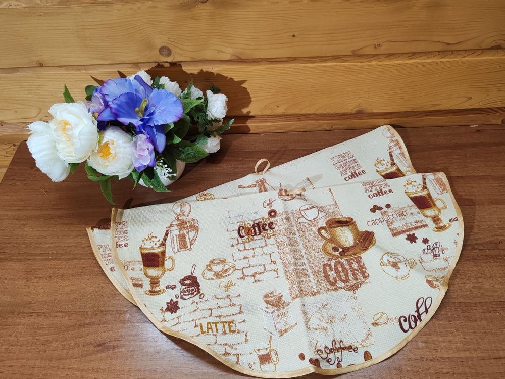 Полотенце кухонное, круглое, 2 шт, вафельное полотно