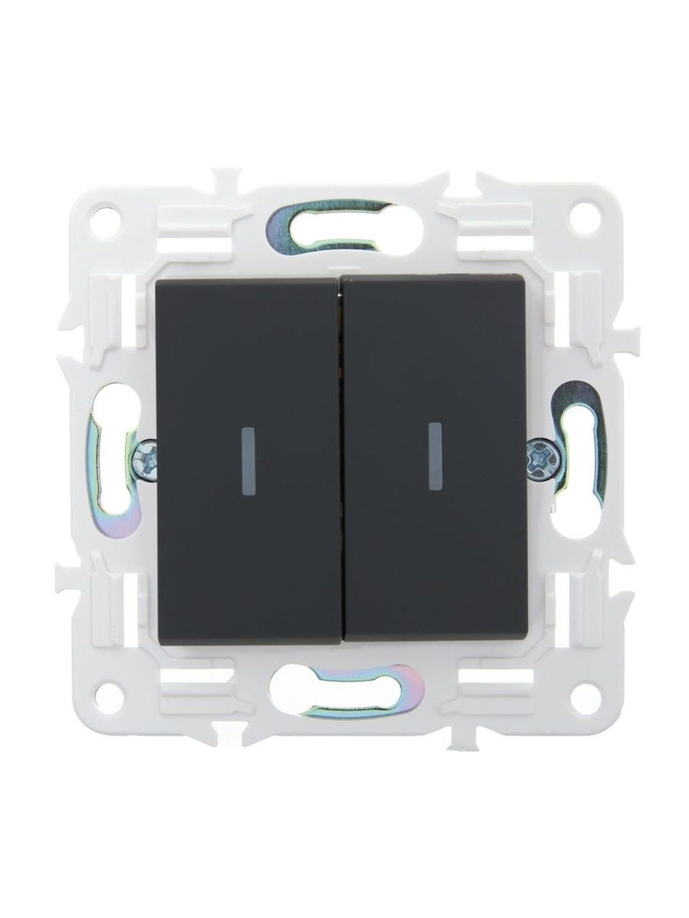 Выключатель проходной 2-кл. SKANDY 10А SK-V10G с индикацией графит IEK SK-V22-1-10-K53
