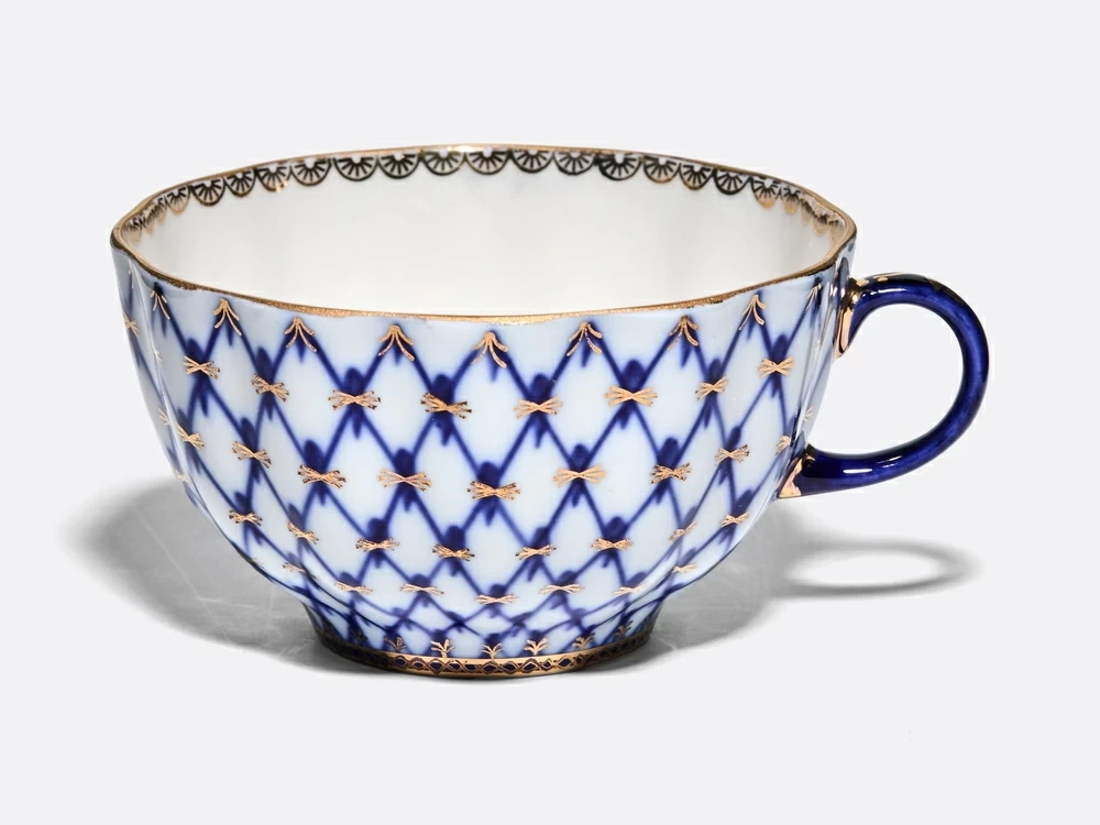 Чашка с блюдцем чайная 250 мл форма Тюльпан рисунок Кобальтовая сетка арт. 81.10105.00.1