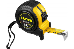 Рулетка Stayer MASTER 5м/25мм, ударостойкий обрезиненный корпус 34025-05-25