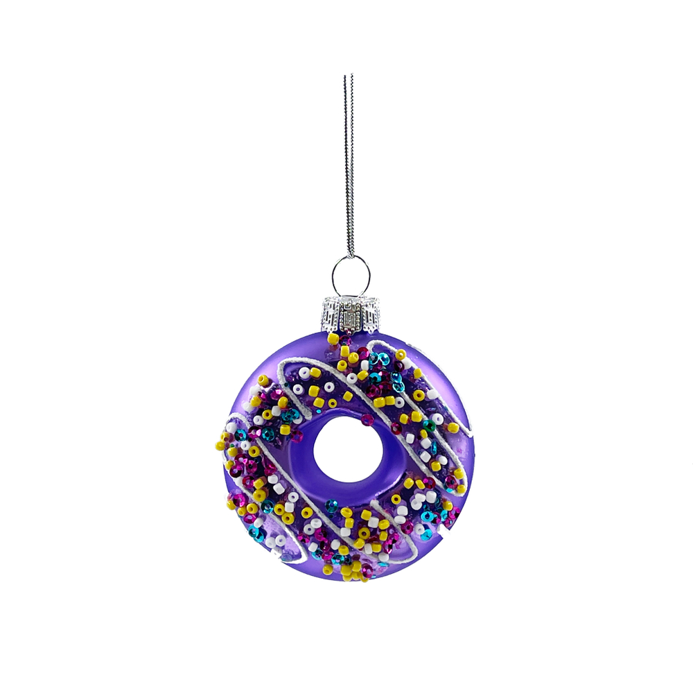 Набор елочных игрушек 6шт 6см ChristmasDeLuxe Пончик фиолетовый