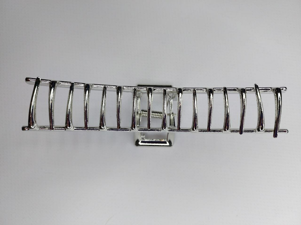 Заколка Краб. Модерн. Усиленная. Металлическая. Для прически хвост. Для всех типов волос. Цвет серебро