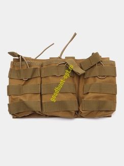 Тактическая военная подсумка для 3-х магазинов Песок