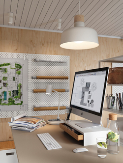 IKEA BUNKEFLO  (ИКЕА БУНКЕФЛО)  -  Подвесной светильник, белый/бирюзовый, 36 см