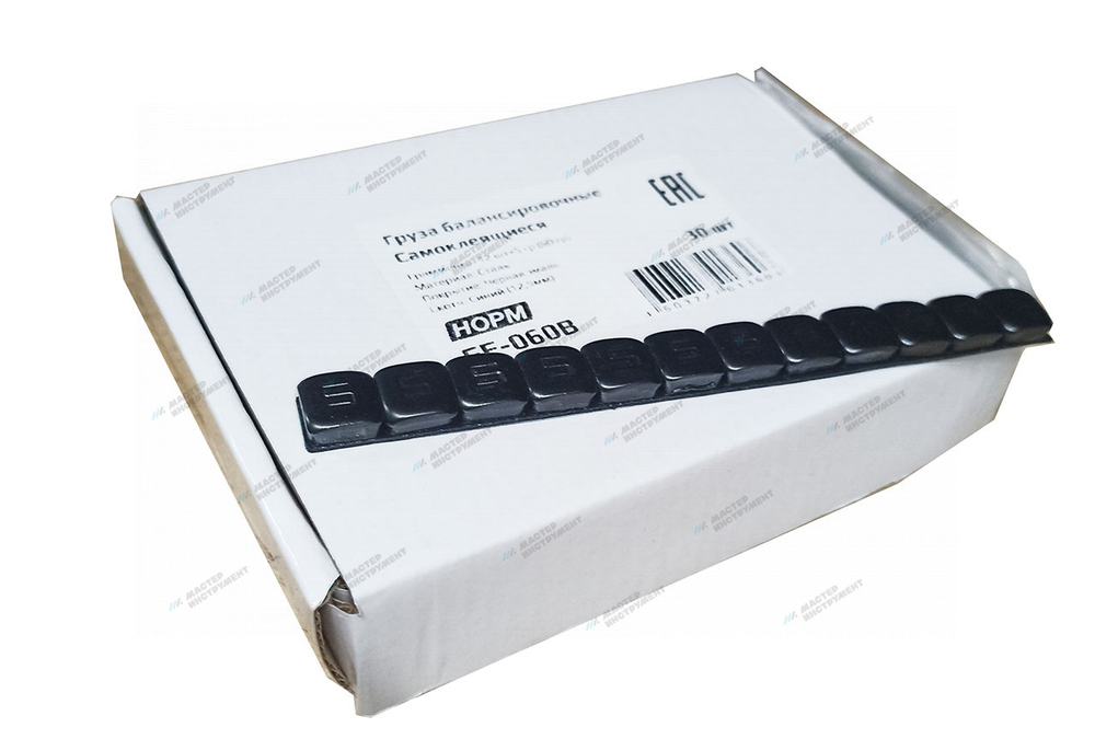 Груза адгезивные FE-060B 12×5 гр (Синий скотч) (Черная эмаль) (30 шт.)