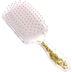 Расческа массажная прямоугольная «КОТИКИ», микс 4 дизайна, 19*6,5см (PVC подвес)