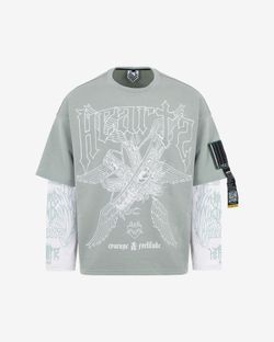 Лонгслив Courage & Fortitude Layered Kimono Light-Green