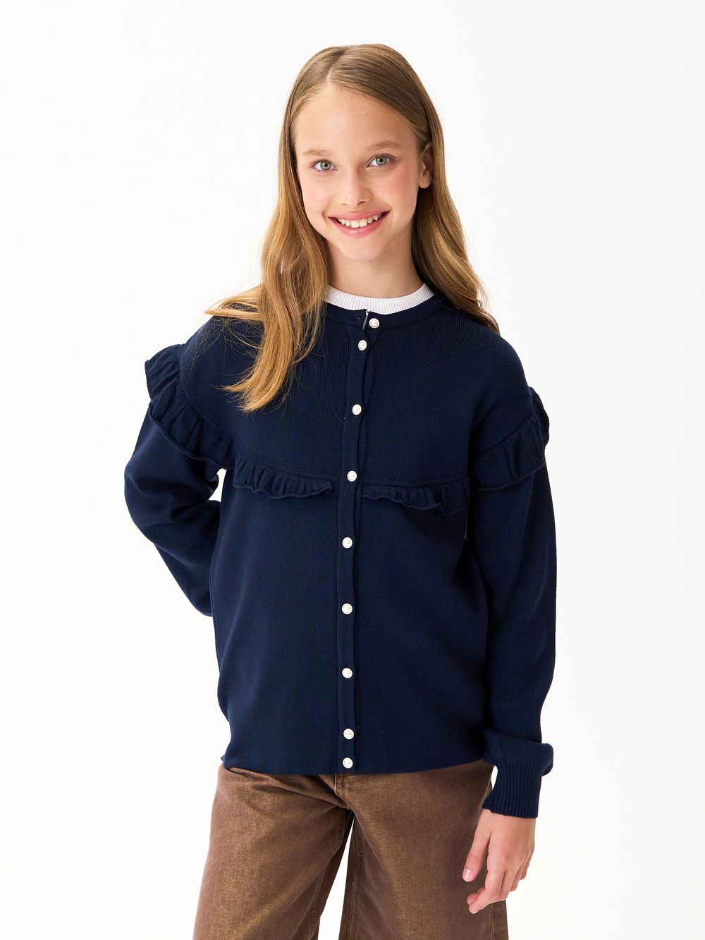 Кардиган для девочки AT1423 синий