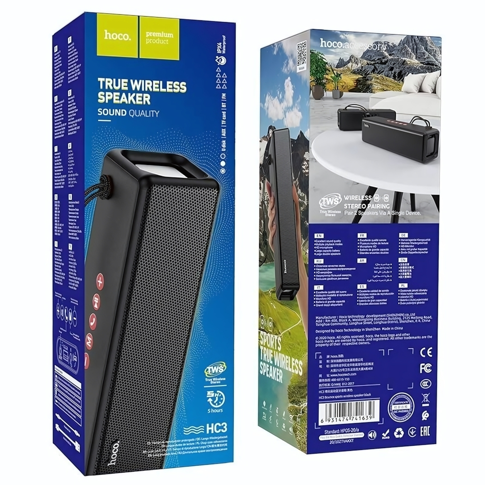 Портативная колонка HOCO HC3, 10W, BT5.0, 2400mAh Black