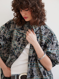 Рубашка Grunge, черно-зеленая