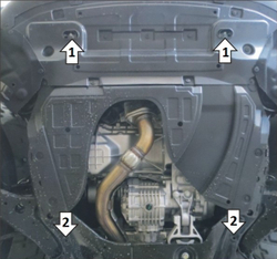 Защита радиатора, картера двигателя, КПП (2 мм, сталь) для Changan UNI-K 2020- Motodor.77203