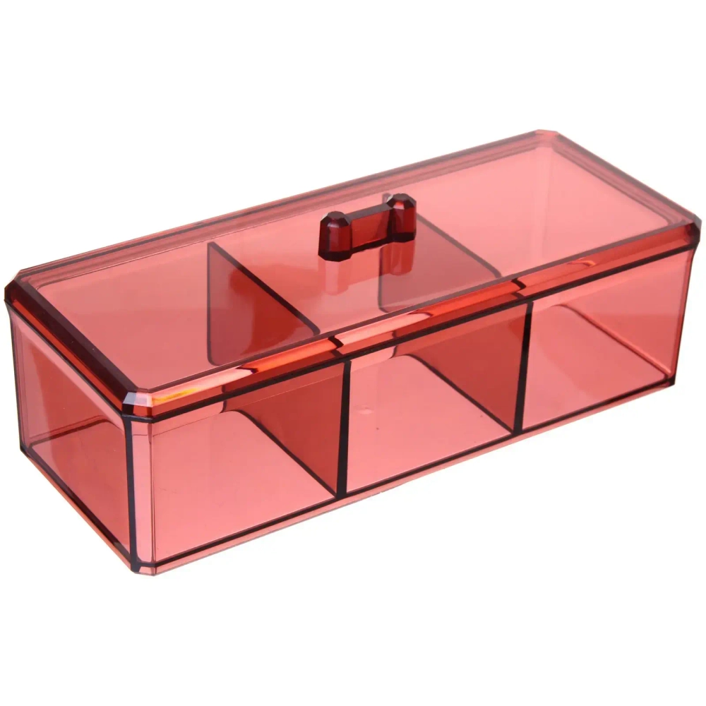 Органайзер для хранения «САНТОРИЯ», цвет винный, 3 отделения, 23,5*9*7см (коробка)