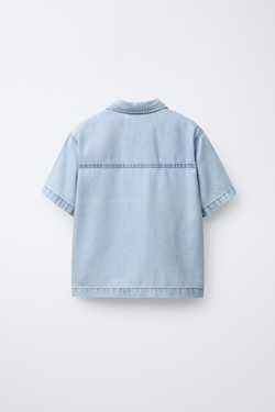 ZARA ДЖИНСОВАЯ РУБАШКА, СИНИЙ