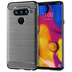 Чехол для LG V40 ThinQ цвет Gray (серый), серия Carbon от Caseport