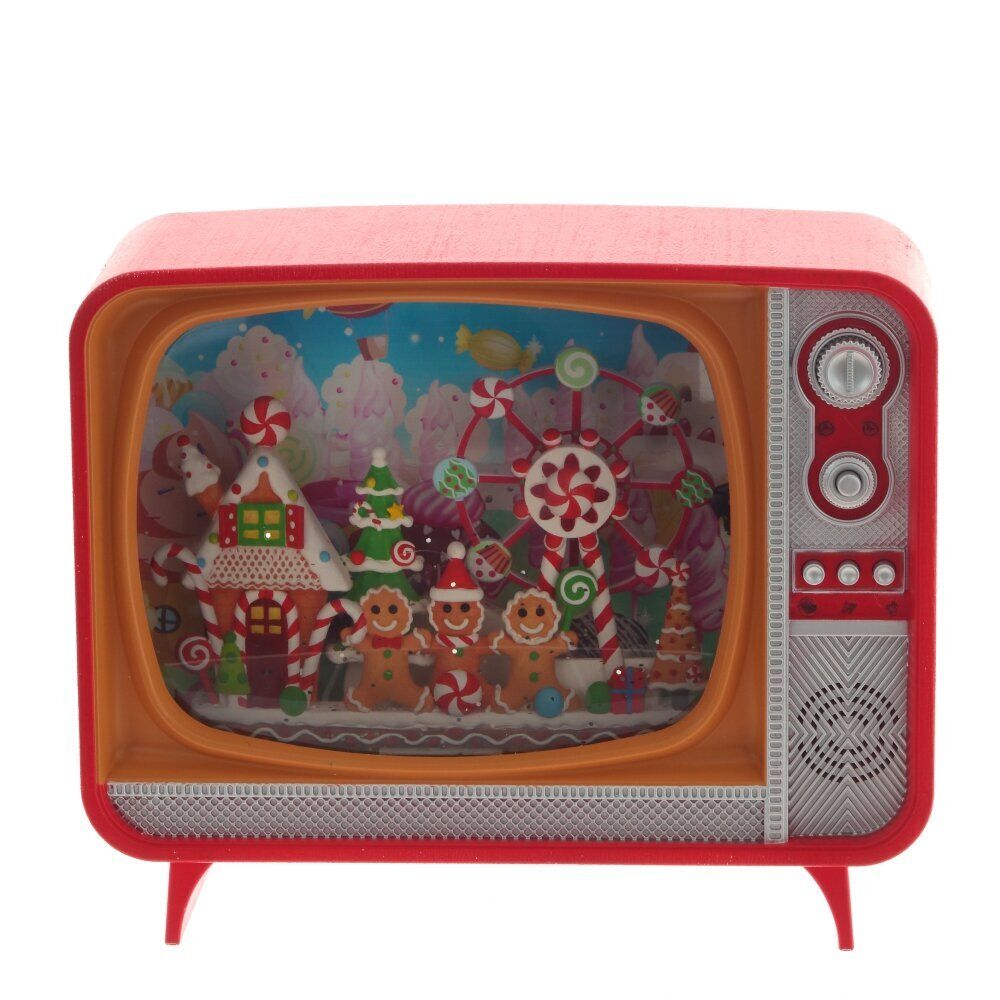 GAEM Изделие декоративное "Телевизор" (подсвет, вьюга, движ, LR14 х3 н/п), L21 W12 H17,5 см