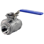 Stainless steel ball 3-way valve Threaded NPT/BSP T-type standard port Elephant RP.SS316.200.MM 986 psi with ISO 5211 mounting pad and handle