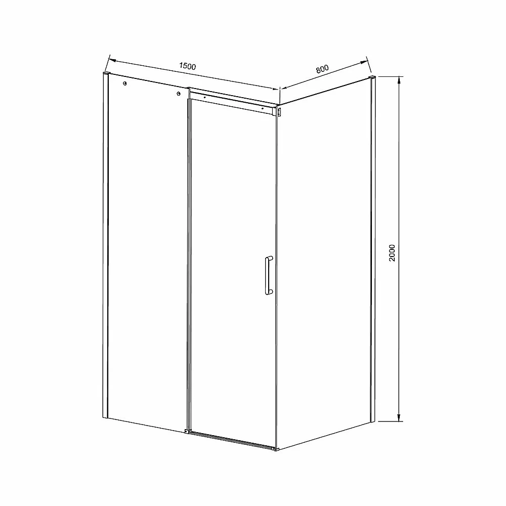 Душевой уголок Vincea DICE VSR-4D8015CLB 150x80 стекло прозрачное/профиль черный