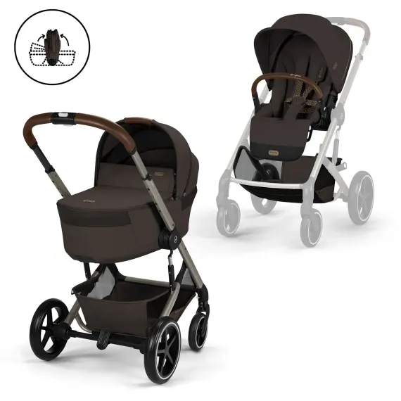 Детская коляска Cybex Balios S Lux TPE 2 в 1 Chocolate Brown