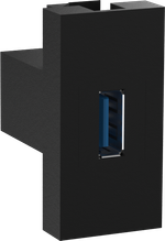 Розетка информационная USB для передачи данных,  1мод.,  черн. (22.5х45мм),  USB3.0,  серия (тип)