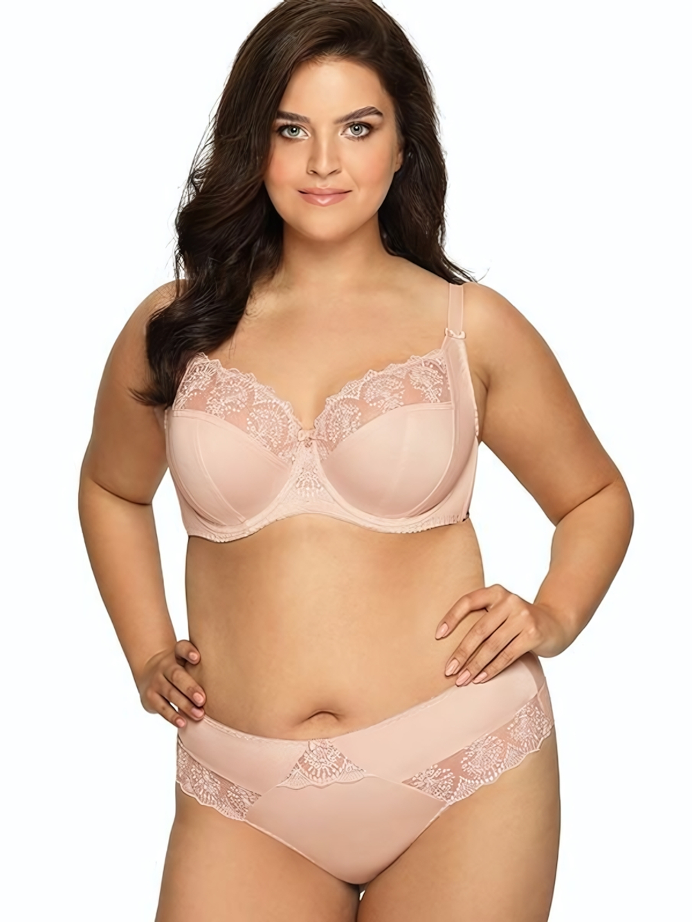 Бюстгальтер на косточках с нежными кружевными элементами (Размер: 80D) (Цвет: черный)