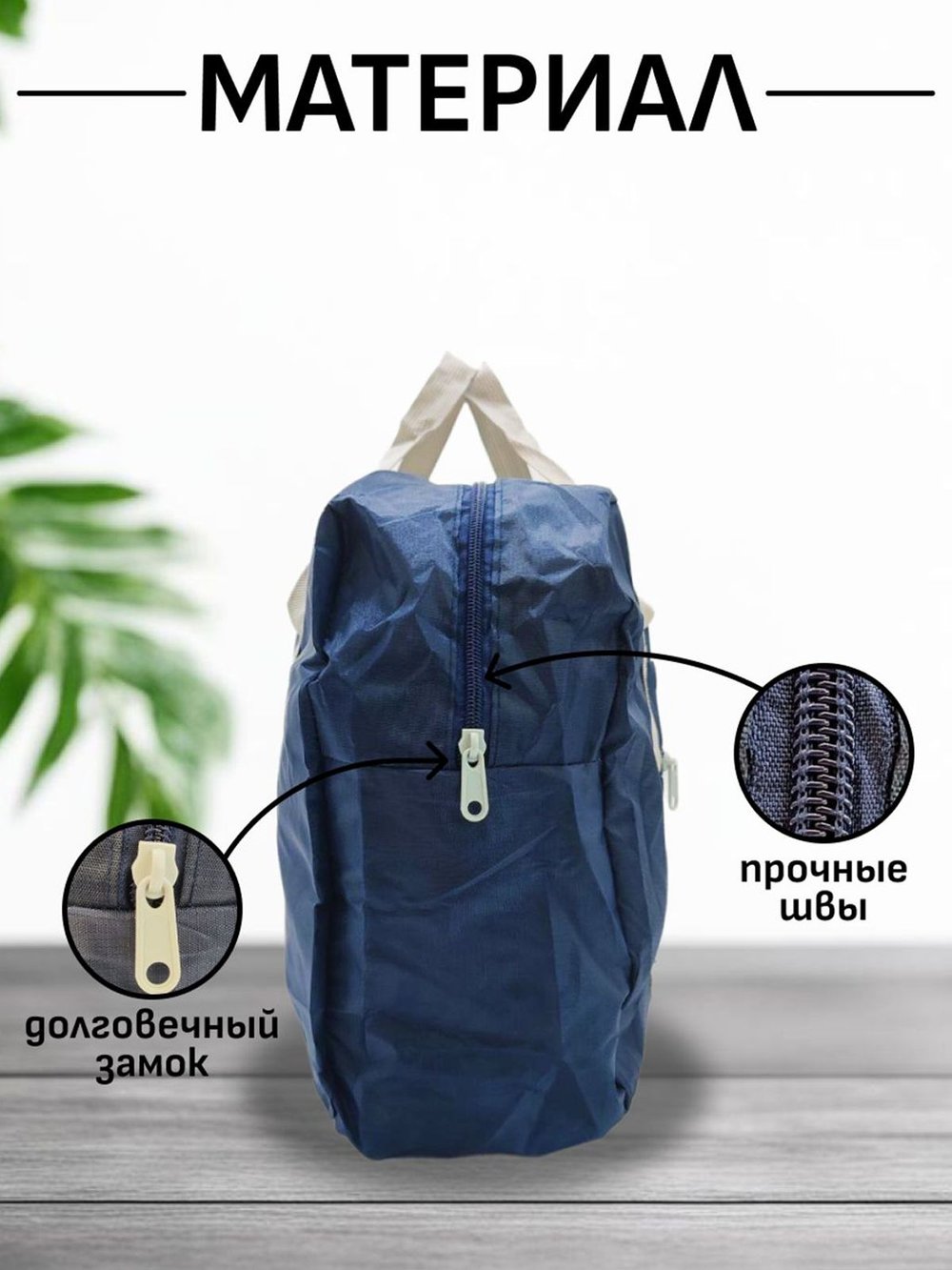 Сумка дорожная, текстильная синяя