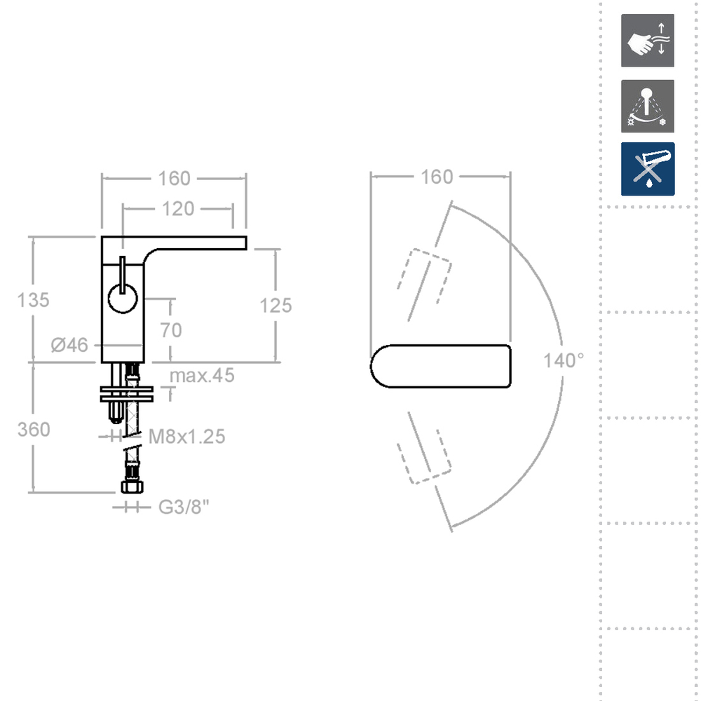 Смеситель для раковины AROLA 2602