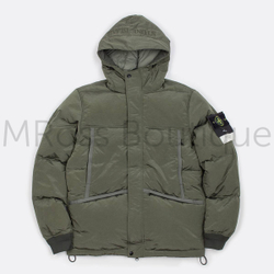 Мужской пуховик Стоун Айленд цвета хаки Stone Island Nylon Metal Down премиум класса