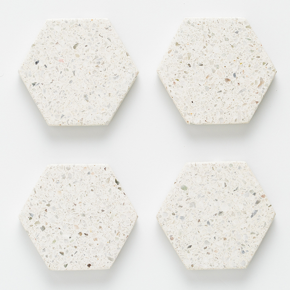 Набор из 4 подставок из камня elements hexagonal 10 см