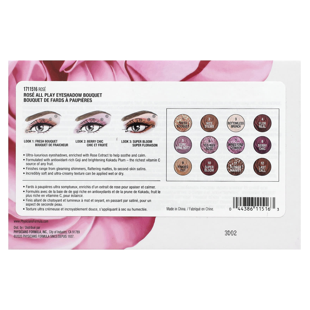 Physicians Formula, Rosé All Play, букет теней для век, 1711516 роза, 13,7 г (0,48 унции)