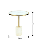 Столик приставной Dekala Ø46 белый/золотой