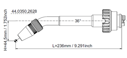 44,0350,2628 Гусак 36° сварочной ROBO горелки MIG