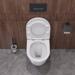 Унитаз удлинённый подвесной безободковый с сиденьем и смывом TORNADO Cezares RELAX-TOR CZR-3806-53-TH-TOR/SC