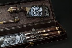 Подарочный набор шампуров в кейсе "Волк"