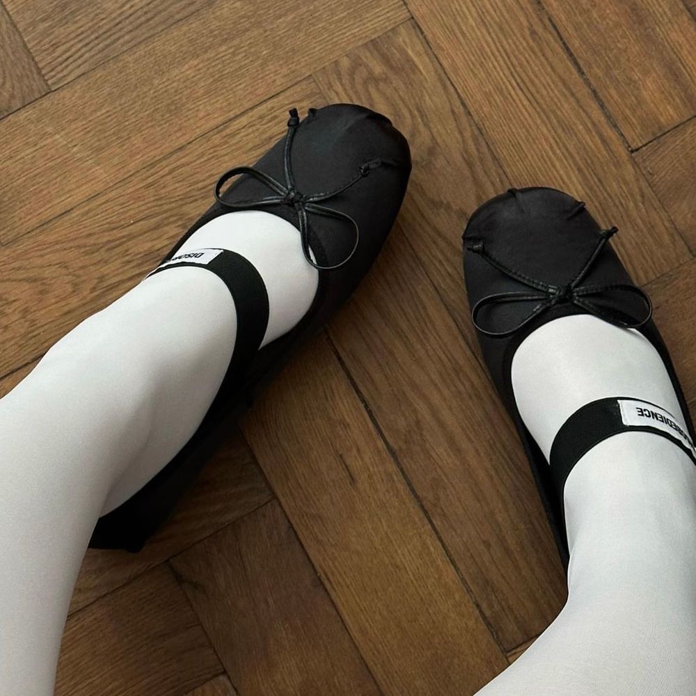 Балетки Disobedience Satin Ballerina черные