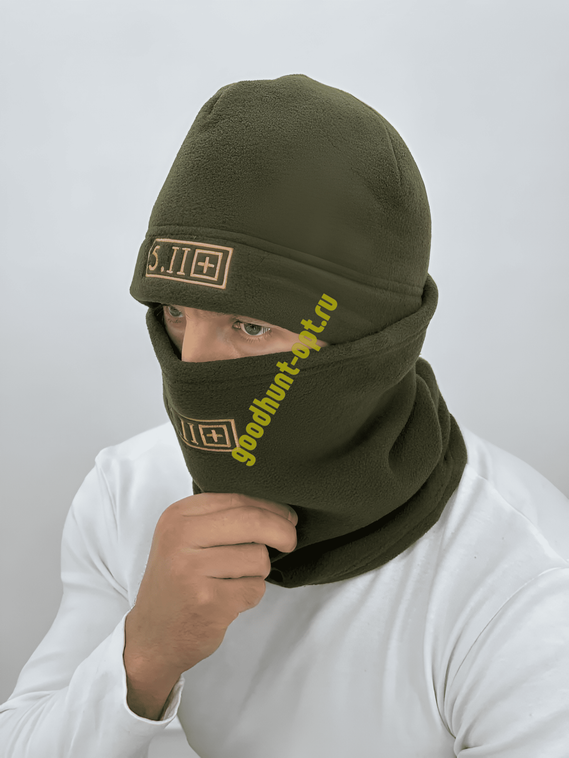 Тактическая Шапка + бафф 5.11 флисовые Олива