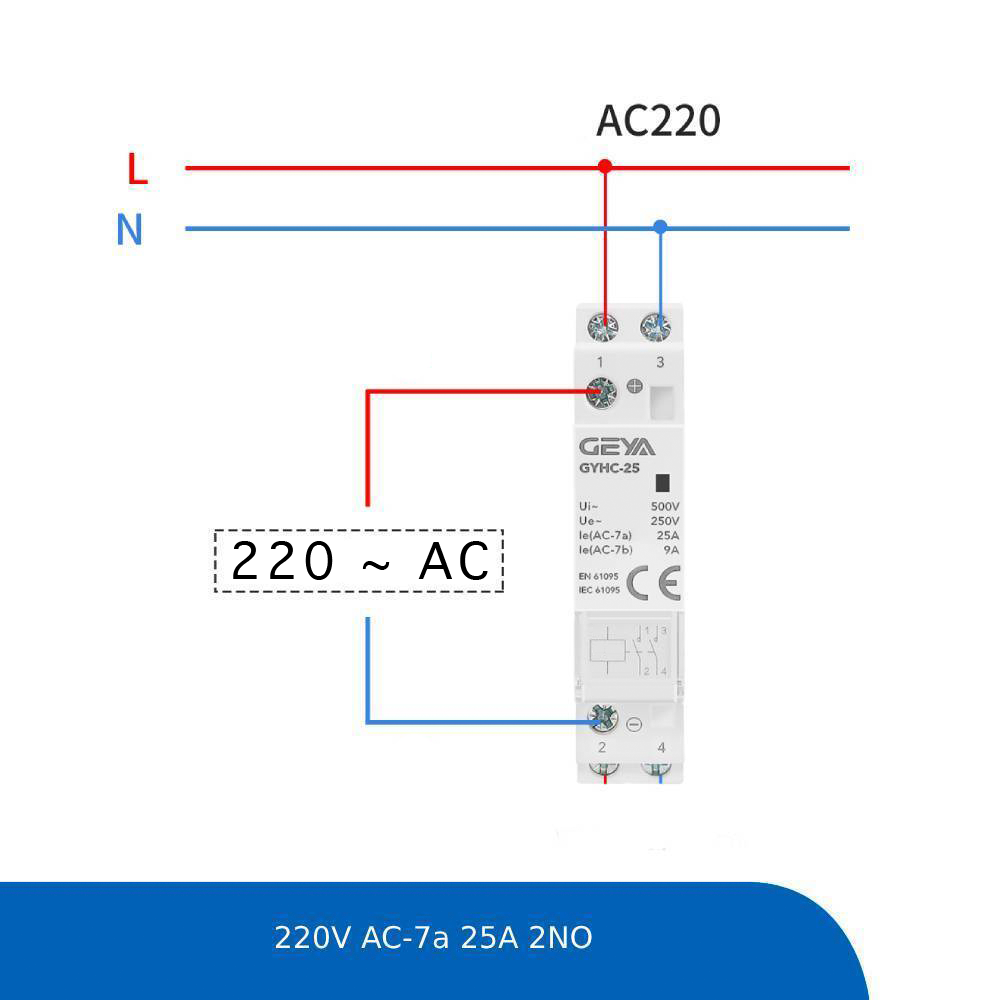 Контактор 220V AC-7a 25A 2NO