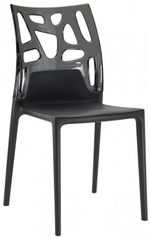 Стул пластиковый Papatya Ego-Rock, черный, дымчатый