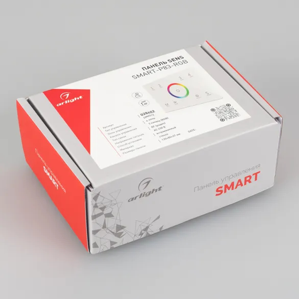 Панель Sens SMART-P83-RGB White (230V, 4 зоны, 2.4G) (Arlight, IP20 Пластик, 5 лет) 028402