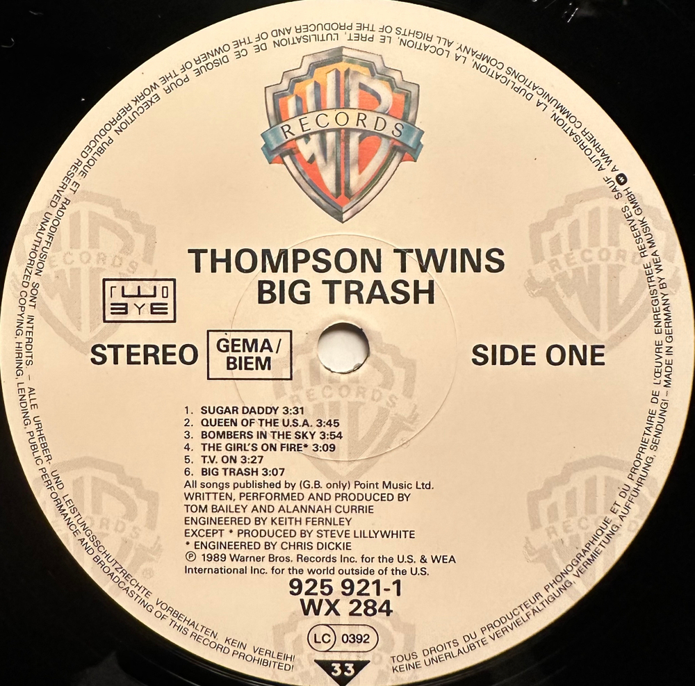 Thompson Twins - Big Trash (Германия 1989г.)