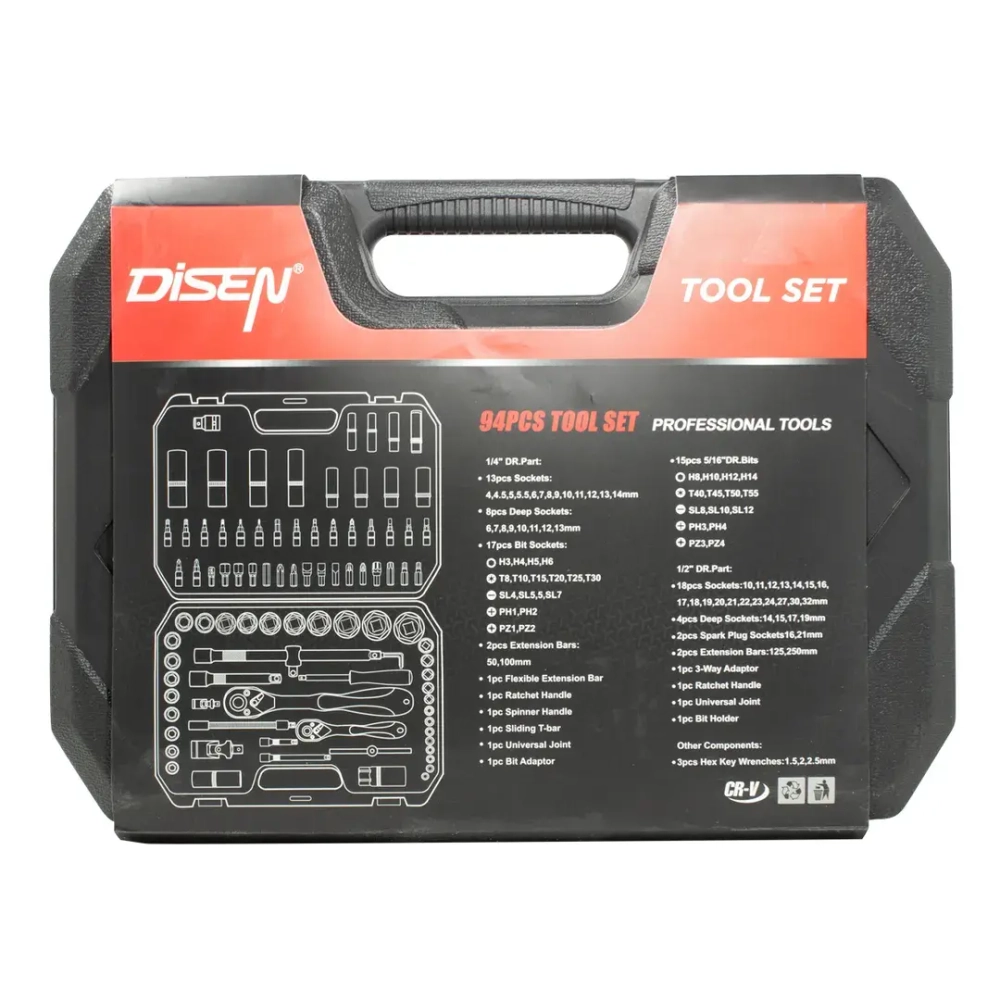 Набор инструментов 94пр.1/4''1/2''(6гр.)(4-32мм) DISEN DS-4941-5
