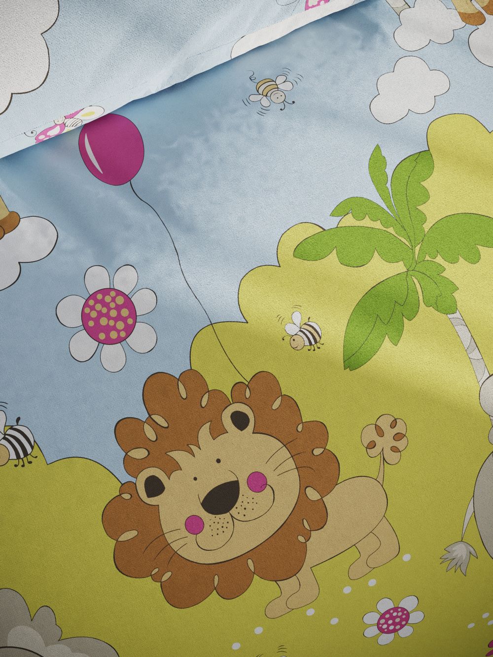 Постельное белье поплин Сказка "Африка" 1,5-сп Наволочка 50х70 см 1 шт Простынь на резинке 90x200 см Пододеяльник 145x215 см