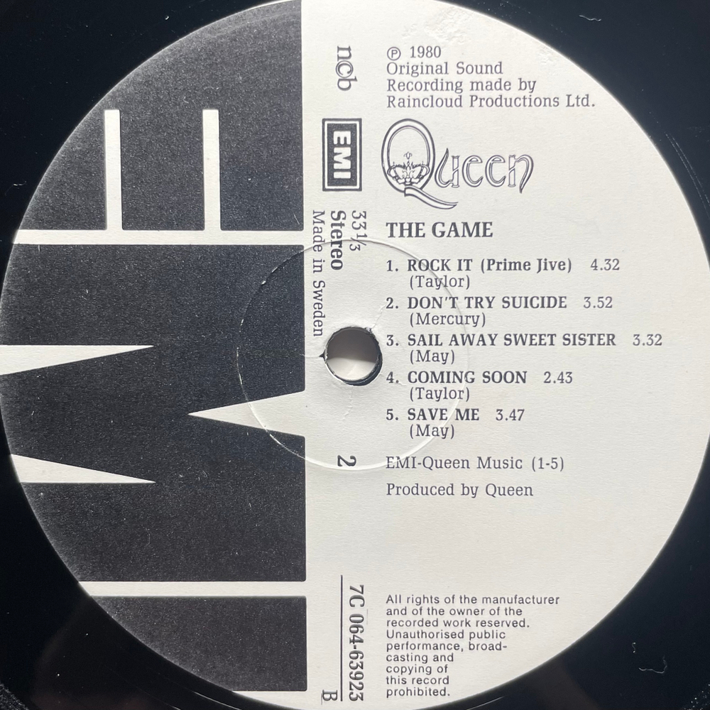 Queen - The Game (Швеция 1980 г.)