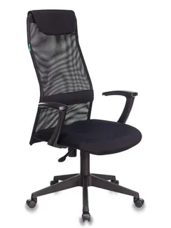 Кресло руководителя  Бюрократ, черный, спинка сетка, KB-8N/BLACK, TW-01 TW-11