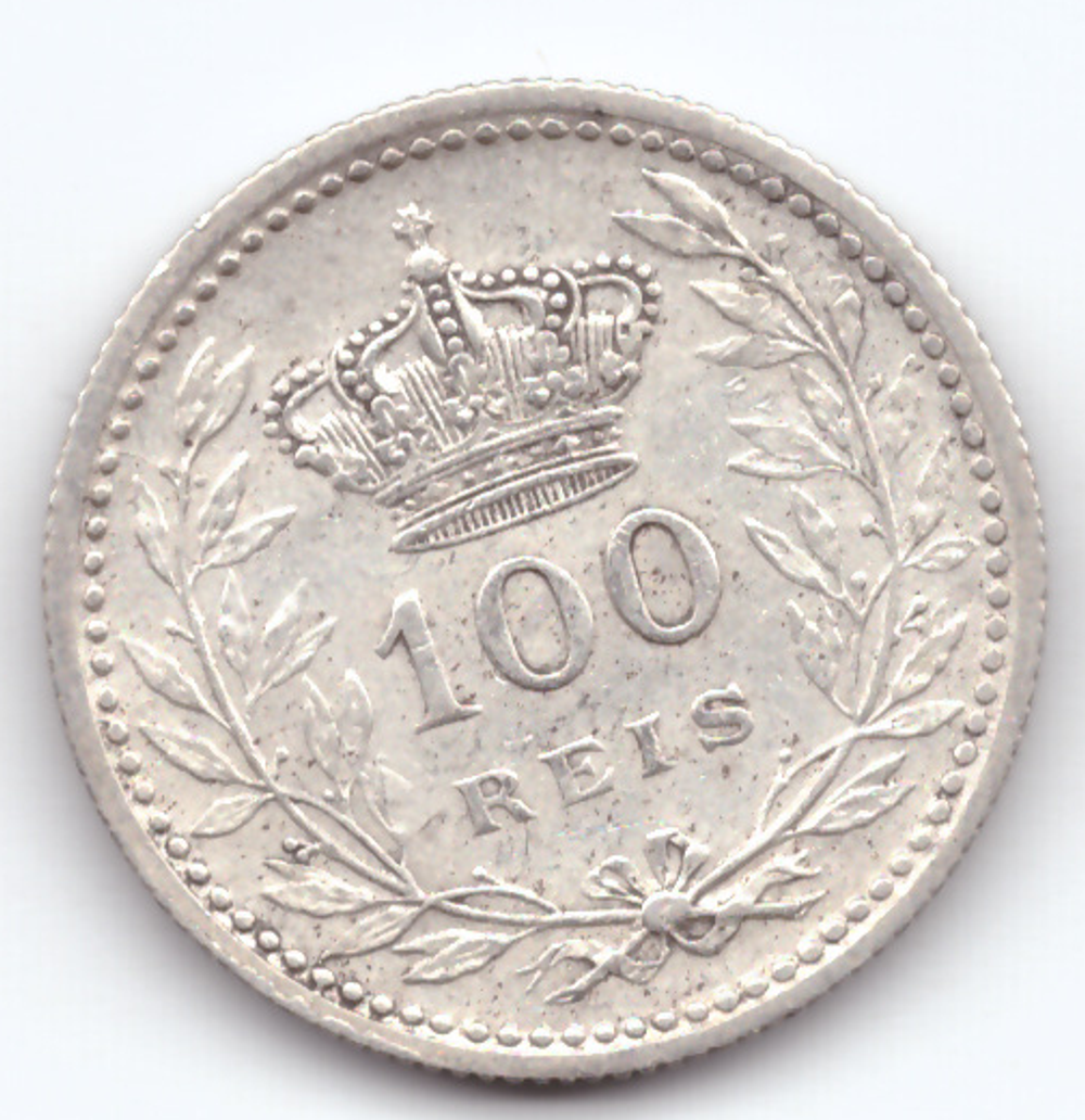 Португалия. 1910. 100 рейс. Серебро. XF