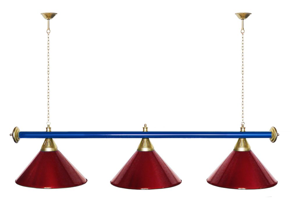 Лампа STARTBILLIARDS 3 пл. (плафоны зеленые,штанга зеленая,фурнитура золото)