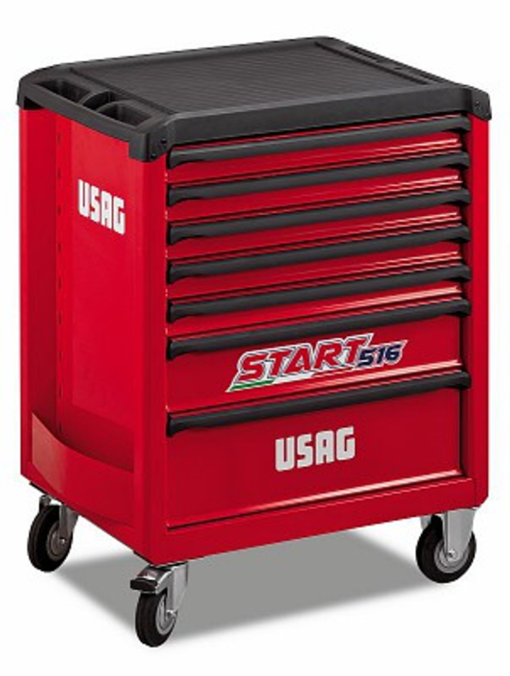 516 SP7V Тележка инструментальная, 7 ящиков, отделка пластмассой, красная, USAG (Италия)