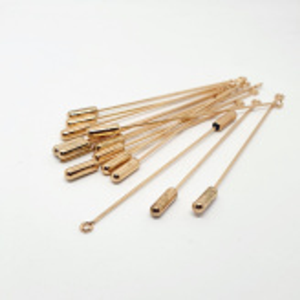 Основа - игла - пин для броши  Розовое Золото 7 см