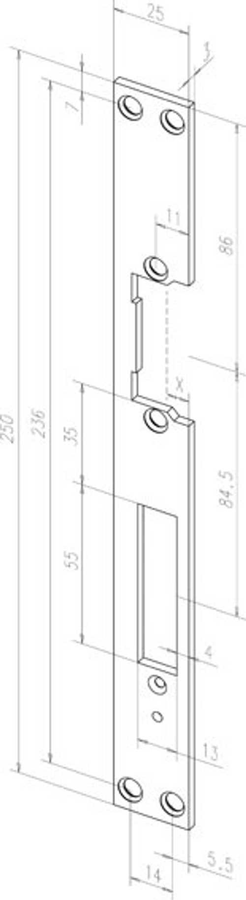 Плоская запорная планка 002